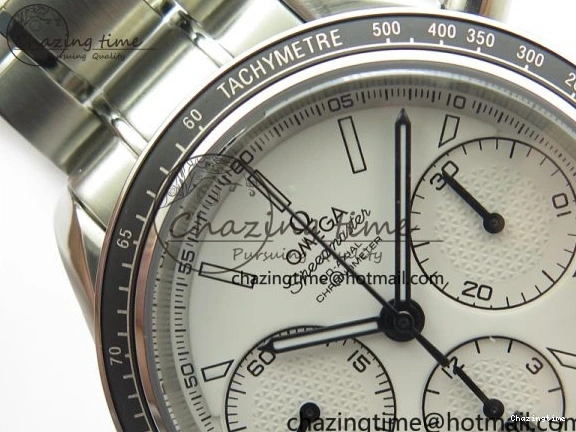 0207 Elegant Speedmaster Racing Master SS HRF 1:1 Best Edition White Dial on SS Bracelet A 7864